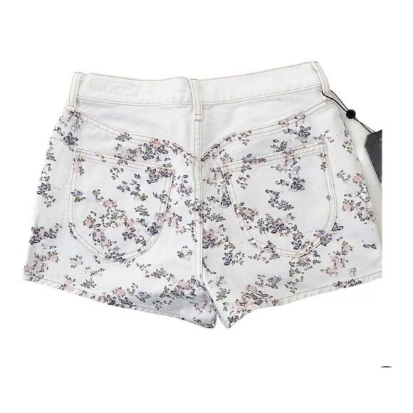 Rag & Bone NWT $185 Micro Floral Ellie Denim Shorts White Size 26 Made in USA - Picture 4 of 5